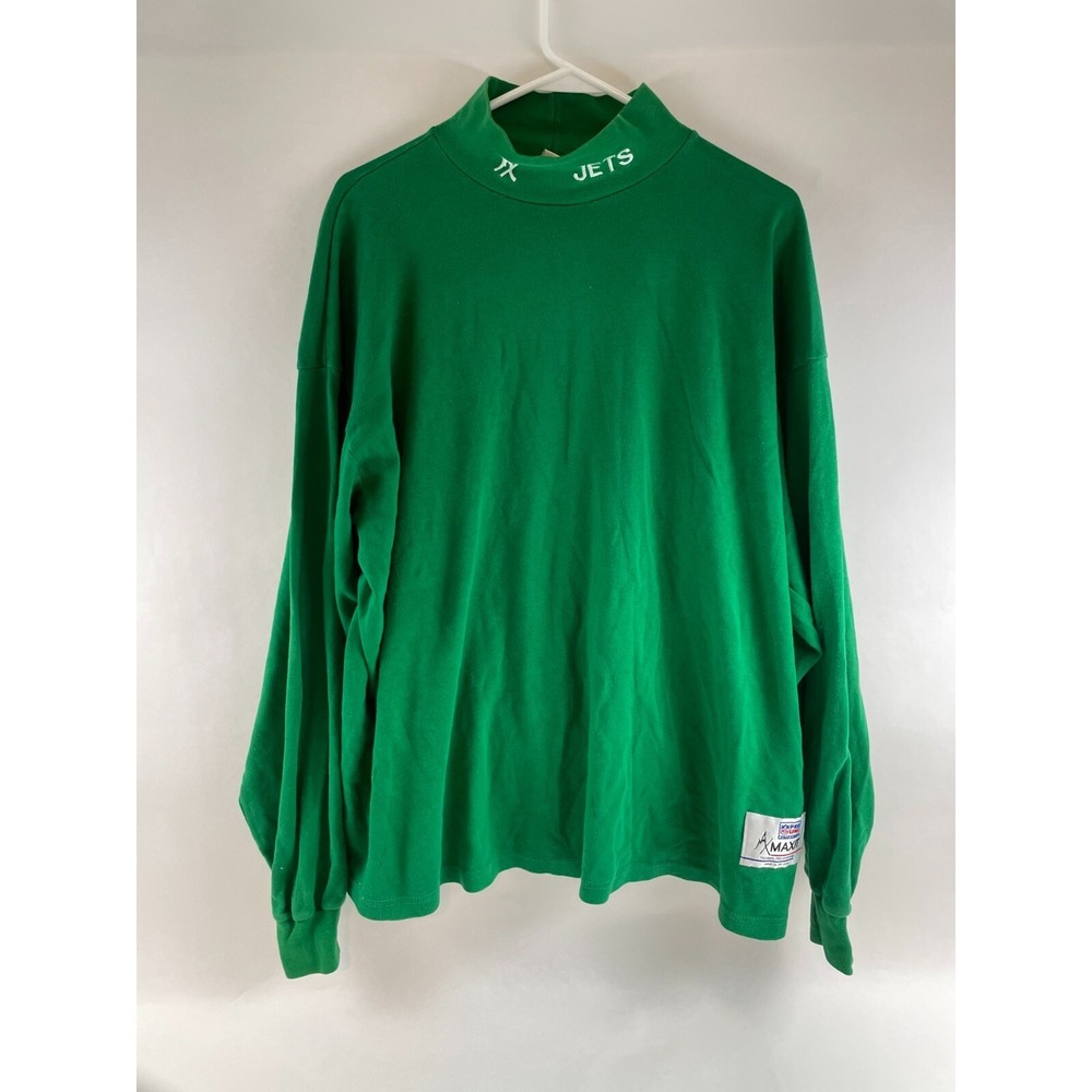 Pro Line MAXIT Shirt Men's Plus Size 2X Green Mock Neck NFL JETS EMB Thermal Pro